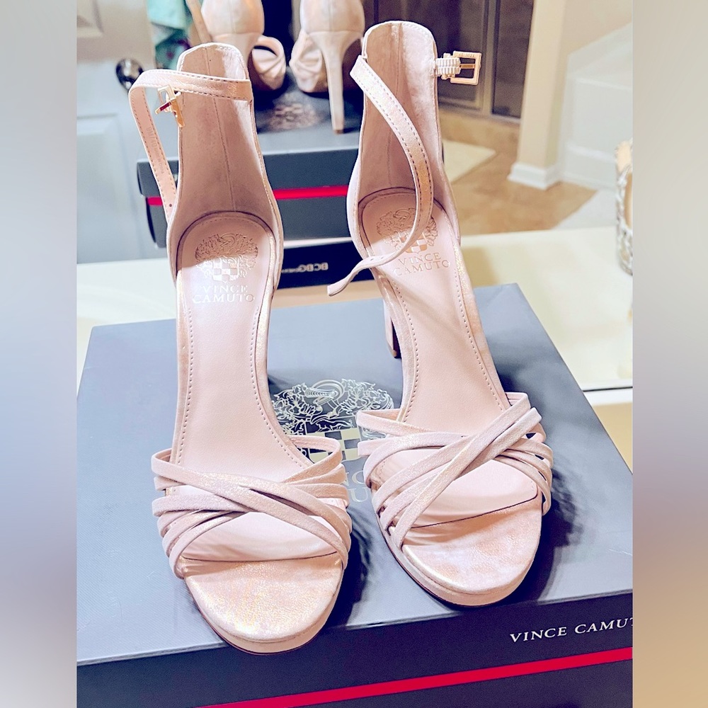 Gently used Blush pink Vince Camuto strappy sandals